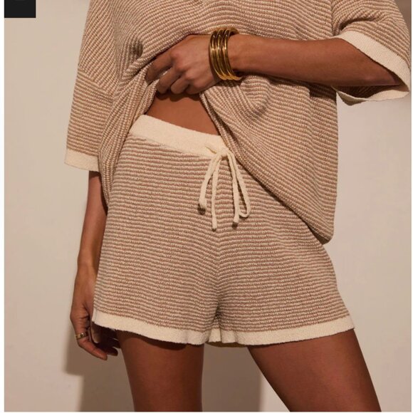 Vici Pants - Cloud Nine Drawstring Contrast Trim Shorts | Vici